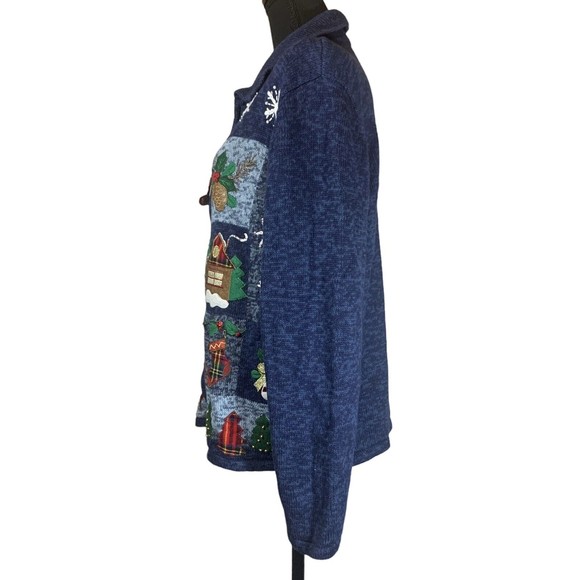 Heirloom Collectibles Christmas Sweater Women’s XL Holiday Full Zip - Picture 3 of 5